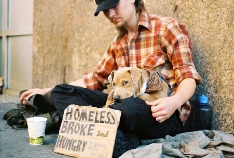 A homeless man and his dog. Check out these alternatives to homelessness. photo by Adrian Miles on Flickr