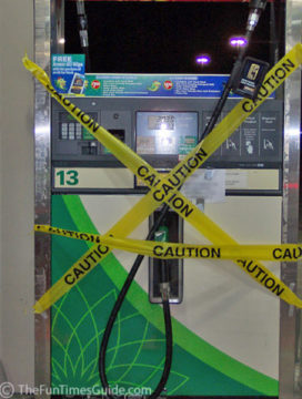 Caution: Don't use your debit card at the gas tank. Photo by Lynnette at TheFunTimesGuide.com